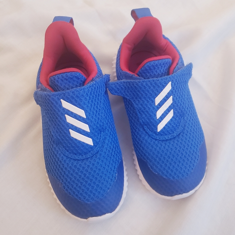 Blue Kids Athletic Slip-On Sneakers with Pink Lining